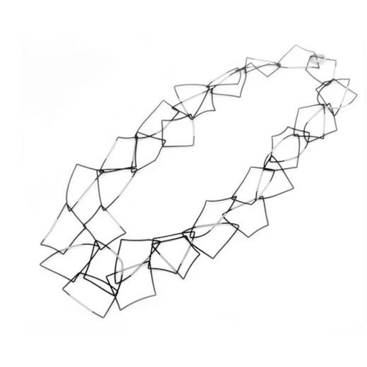 Morphos steel shapes necklace by Rosalba Galati